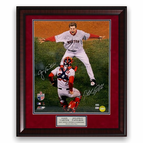 Varitek & Papelbonn // BOS Red Sox // Signed Photo + Framed // Color