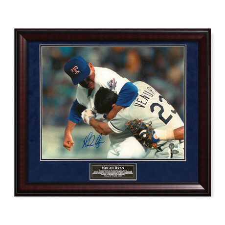 Nolan Ryan // Texas Rangers // Signed Photo + Framed // Fight