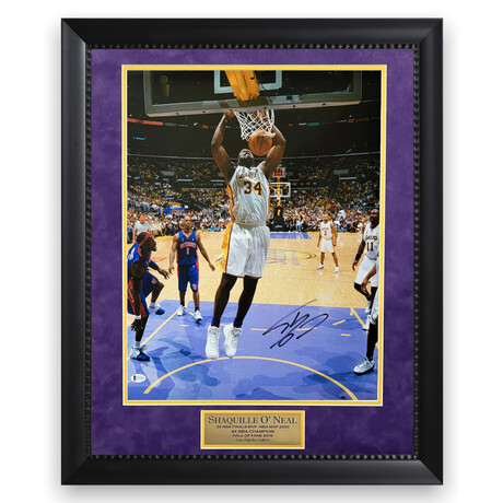 Shaquille O'Neal // LA Lakers // Signed Photo + Framed // Dunk