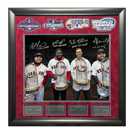 BOS Red Sox World Series MVPs // Signed Photo + Inscribed + Framed