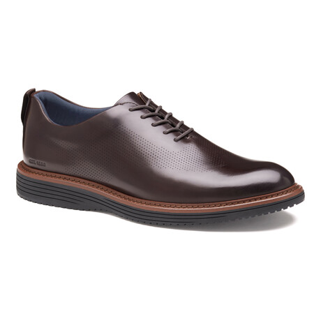 Leather Upton One-Piece Perfed Plain Toe Oxford // Mahogany (8)