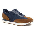Suede Chase Perfed T-Toe Sneakers // Navy + Snuff (8)