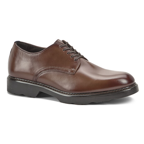 Leather Huxley Plain Toe Derby // Teak (8)
