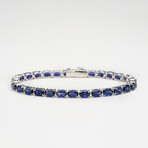 Genuine Tanzanite Gemstone Tennis Bracelet in .925 Sterling Silver