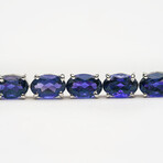 Genuine Tanzanite Gemstone Tennis Bracelet in .925 Sterling Silver