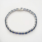 Genuine Tanzanite Gemstone Tennis Bracelet in .925 Sterling Silver