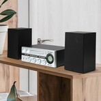 Victor Milwaukee Desktop Stereo System // Silver