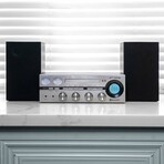Victor Milwaukee Desktop Stereo System // Silver