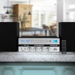 Victor Milwaukee Desktop Stereo System // Silver