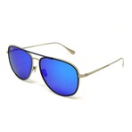 Maui Jim // Unisex // Fair Winds B554-17M Sunglasses // Silver + Blue