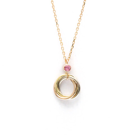 Cartier // 18k Rose Gold + 18k White Gold + 18k Yellow Gold Baby Trinity Sapphire Pendant Necklace // 14.76"-15.55" // Store Display