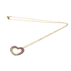 Ponte Vecchio // 18k Rose Gold Sapphire + Diamond Pendant Necklace // 14.17"-15.74" // Store Display