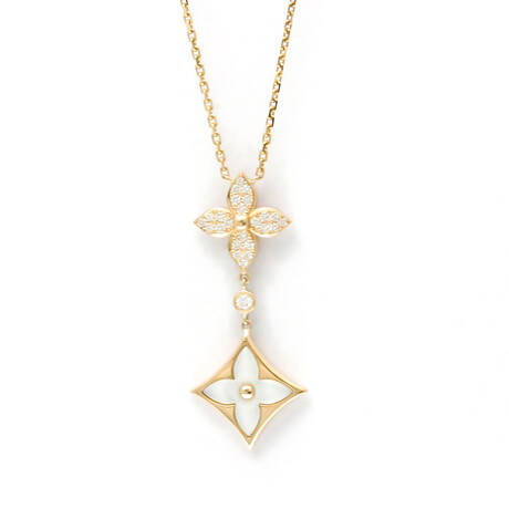 Louis Vuitton // 18k Rose Gold Star Blossom Diamond Pendant Necklace // 14.96"-16.14" // Store Display