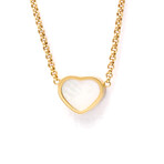 Chopard // 18k Rose Gold Happy Heart Mother of Pearl Pendant Necklace // 14.56"-16.14" // Store Display