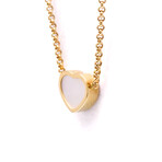 Chopard // 18k Rose Gold Happy Heart Mother of Pearl Pendant Necklace // 14.56"-16.14" // Store Display