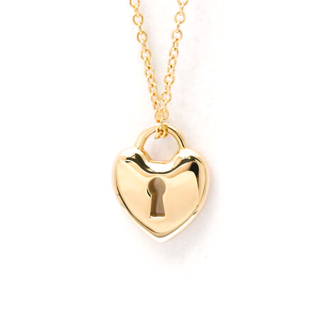 Tiffany & Co. // 18k Rose Gold Heart Lock Pendant Necklace // 15.94" // Store Display