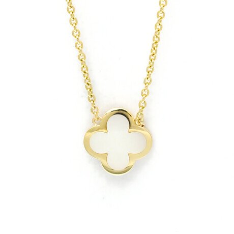Van Cleef & Arpels // 18k Yellow Gold Pure Alhambra Mother of Pearl Pendant Necklace // 14.76"-16.33" // Store Display