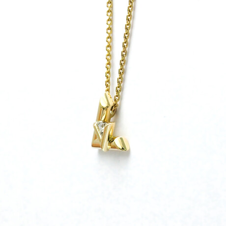 Louis Vuitton // 18k Yellow Gold LV Volt One Diamond Pendant Necklace // 16.53"-17.71" // Store Display