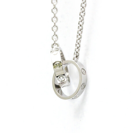 Cartier // 18k White Gold Baby Love Pendant Necklace // 17.32" // Store Display