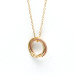Cartier // 18k Rose Gold Trinity Sapphire Pendant Necklace // 16.14"-17.32" // Store Display