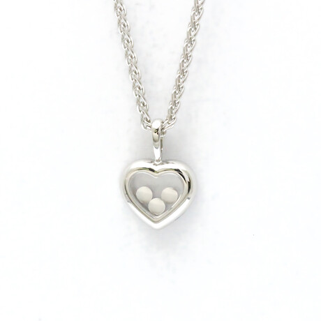 Chopard // 18k White Gold Happy Diamonds Pendant Necklace // 16.53" // Store Display