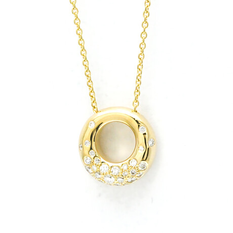 Chaumet // 18k Yellow Gold Annaud Pavé Diamond Pendant Necklace // 14.96"-15.74" // Store Display