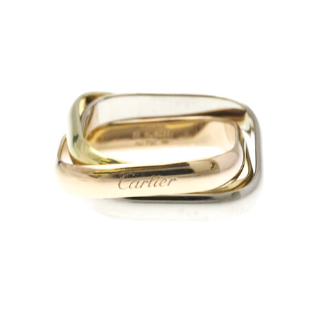 Cartier // 18k Rose Gold + 18k White Gold + 18k Yellow Gold Trinity Cushion Ring // Ring Size: 7.25 // Store Display