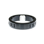 Bulgari // 18k White Gold + Ceramic Double Logo Diamond Ring // Ring Size: 8 // Store Display