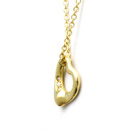 Tiffany & Co. // 18k Yellow Gold Open Heart Diamond Pendant Necklace // 16.14" // Store Display