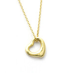 Tiffany & Co. // 18k Yellow Gold Open Heart Diamond Pendant Necklace // 16.14" // Store Display
