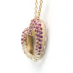 Ponte Vecchio // 18k Rose Gold Sapphire + Diamond Pendant Necklace // 14.17"-15.74" // Store Display