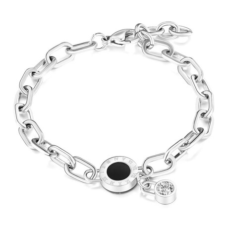 Stainless Steel Aurora Cubic Zirconia Bracelet // 6.5" (Adjustable)