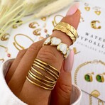 18k Gold Plated Steel Love Heart Ring // Ring Size: Adjustable Cuff