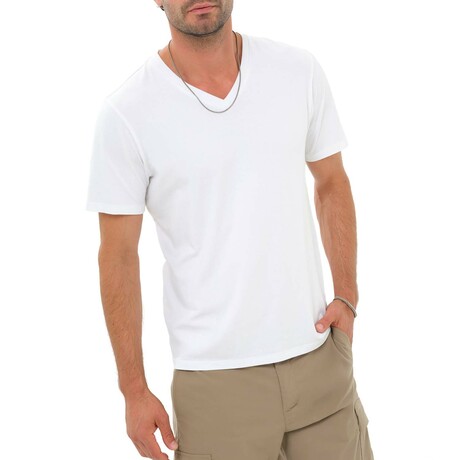 Vince V-Neck Tee // White (S)