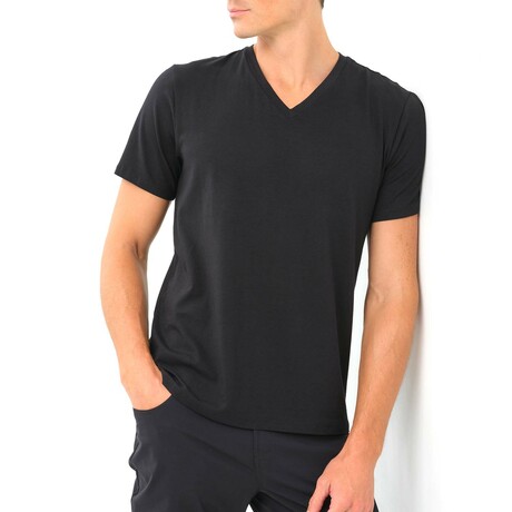 Vince V-Neck Tee // Black (S)