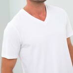 Vince V-Neck Tee // White (XL)