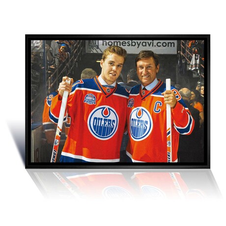 Gretzky & McDavid // Edmonton Oilers // Framed Canvas 31.5x22.5