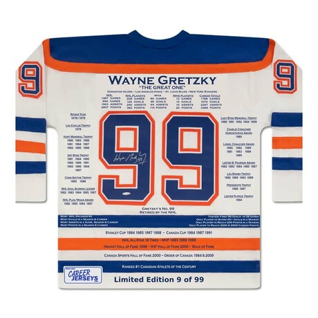 Wayne Gretzky // Edmonton Oilers // Signed White Career Jersey // #9 of 99