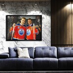 Gretzky & McDavid // Edmonton Oilers // Framed Canvas 31.5x22.5