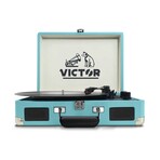 Metro Dual Bluetooth Suitcase Turntable // Turquoise