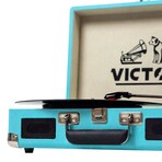Metro Dual Bluetooth Suitcase Turntable // Turquoise