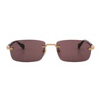 Gucci // Men's // GG1221S 002 Pilot Sunglasses // Gold Havana + Brown Lenses