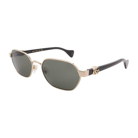 Gucci // Men's // GG1593S 001 Pilot Sunglasses // Black Gold + Gray Lenses