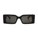 Gucci // Men's // GG1860S 001 Square Sunglasses // Black Red Green + Gray Lenses