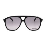 Saint Laurent // Men's // SL 596 DUNE 006 Aviator Sunglasses // Black + Grey Lenses