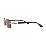 Gucci // Men's // GG1221S 002 Pilot Sunglasses // Gold Havana + Brown Lenses