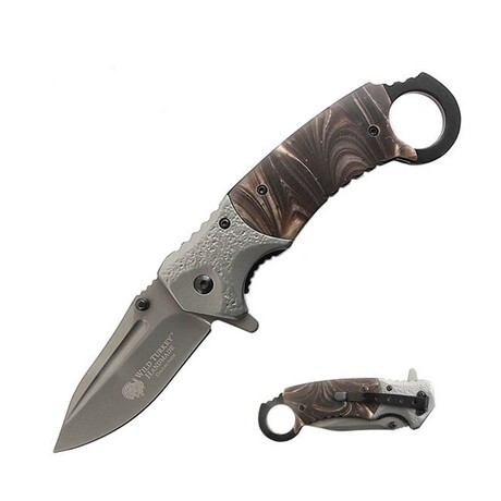 Handmade Karambit Spring Assist Knife // Swirls