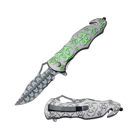 Spring Assisted Knife // Hazard (Silver/Green)