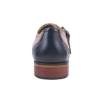 Stephen // Leather Brogue Monkstraps // Navy + Cream (US: 7)