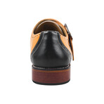 Stephen // Leather Brogue Monkstraps // Burgundy + Cream (US: 10)